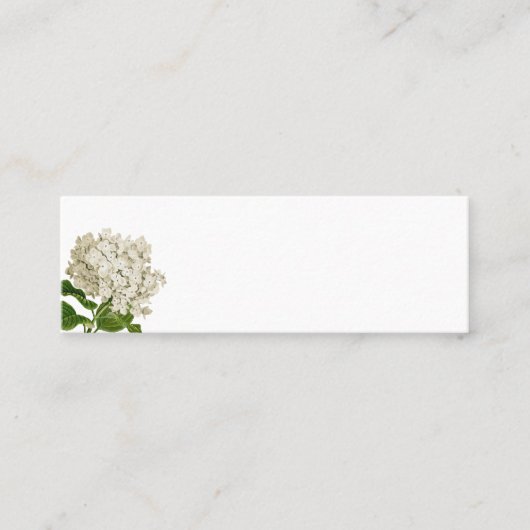 Soft White Hydrangea Blank Place Card Mini Visitekaartje (Voorkant)