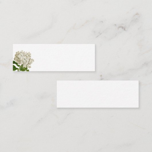 Soft White Hydrangea Blank Place Card Mini Visitekaartje (Voorkant / Achterkant)