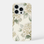Soft White Hydrangea Floral Pattern iPhone Hoesje (Achterkant)