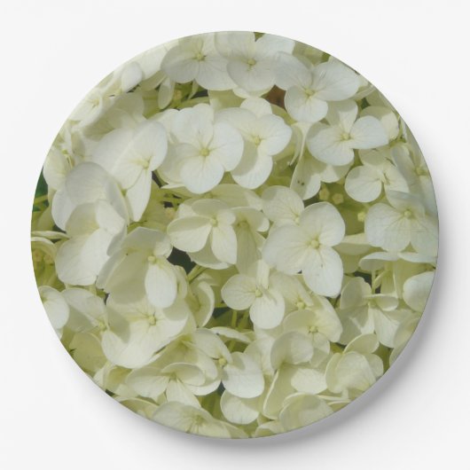Soft White Hydrangea Papieren Bordje (Voorkant)