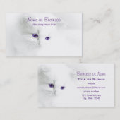 Soft White Kitten met Paarse ogen Visitekaartje (Voorkant / Achterkant)