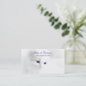 Soft White Kitten met Paarse ogen Visitekaartje (Staand voorkant)