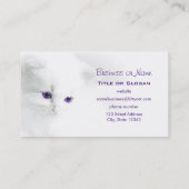 Soft White Kitten met Paarse ogen Visitekaartje (Achterkant)