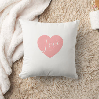 Soft White "Love" Heart Accent Pillow – Romantic H Kussen