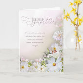 Soft White & Pastel Floral Deepest Sympathies Card Kaart (Gele Bloem)