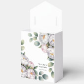 Soft White Peony with Eucalyptus Leaves Wedding Bedankdoosjes (Open)