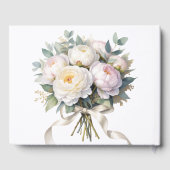 Soft White Peony with Eucalyptus Leaves Wedding Gastenboek (Achterkant)