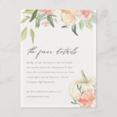 Soft White Pumpkin Blush Floral Wedding Details Informatiekaartje (Voorkant)