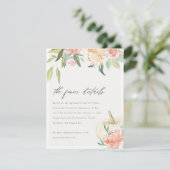 Soft White Pumpkin Blush Floral Wedding Details Informatiekaartje (Staand voorkant)