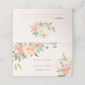 Soft White Pumpkin Blush Floral Wedding Plaatskaartje (Buitenkant ongevouwen)