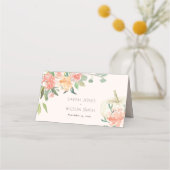 Soft White Pumpkin Blush Floral Wedding Plaatskaartje (Voorkant)