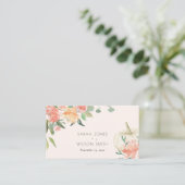 Soft White Pumpkin Blush Floral Wedding Plaatskaartje (Staand voorkant)
