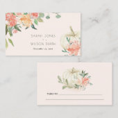 Soft White Pumpkin Blush Floral Wedding Plaatskaartje (Voorkant / Achterkant)