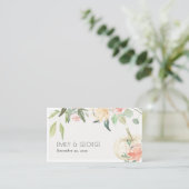 Soft White Pumpkin Blush Floral Wedding Website Visitekaartje (Staand voorkant)