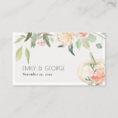 Soft White Pumpkin Blush Floral Wedding Website Visitekaartje (Voorkant)