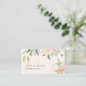 Soft White Pumpkin Blush Floral Wedding Website Visitekaartje (Staand voorkant)