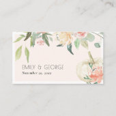 Soft White Pumpkin Blush Floral Wedding Website Visitekaartje (Voorkant)