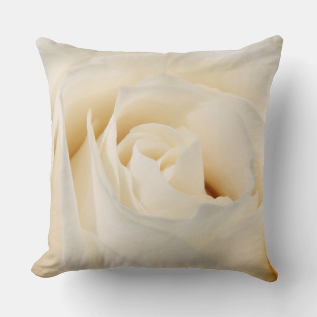 Soft White Rose Kussen (Voorkant)