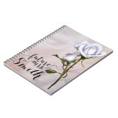 Soft White Roses Elegant Shabby Chic Future Mrs. Notitieboek (Linkerzijde)