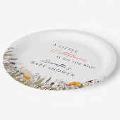 Soft White Wildflower Bloom Baby Shower Papieren Bordje (Gekanteld)