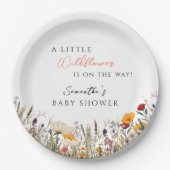 Soft White Wildflower Bloom Baby Shower Papieren Bordje (Voorkant)
