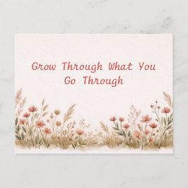 Soft Wildflower Border Meadow Watercolor  Briefkaart