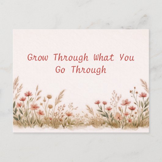 Soft Wildflower Border Meadow Watercolor Briefkaart (Voorkant)