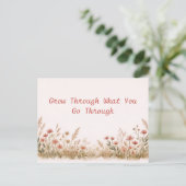 Soft Wildflower Border Meadow Watercolor Briefkaart (Staand voorkant)