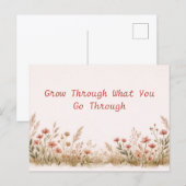 Soft Wildflower Border Meadow Watercolor Briefkaart (Voorkant / Achterkant)