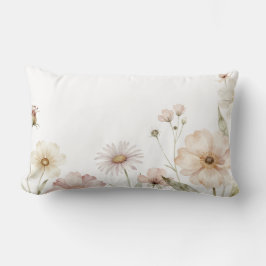 Soft Wildflower Border Watercolor Background Kussen