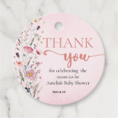 Soft Wildflower Dank u Bedankjes Labels (Voorkant)