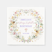 Soft Wildflower Fairy Eerste 1e verjaardagsfeest Servet (Voorkant)