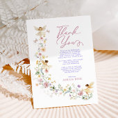 Soft Wildflower Fairy Garden Verjaardagsfeest Foto Bedankkaart