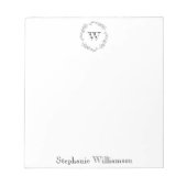 Soft Wildflower Monogram – Personalized Stationery Notitieblok (Voorkant)