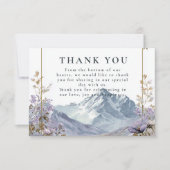 Soft Wildflower Mountain Wedding Bedankkaart (Voorkant)