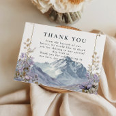 Soft Wildflower Mountain Wedding Bedankkaart