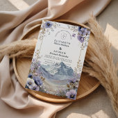 Soft Wildflower Mountain Wedding Kaart