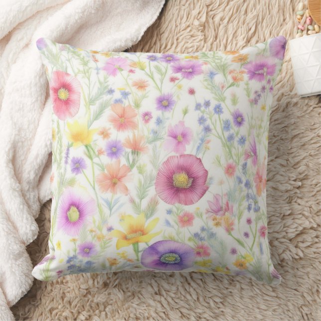 soft wildflower pastel pattern kussen (Deken)