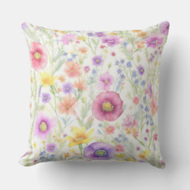soft wildflower pastel pattern kussen