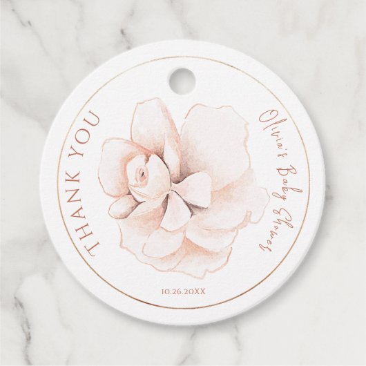 Soft Wildflowers Modern Baby Shower Bedankjes Labels (Voorkant)
