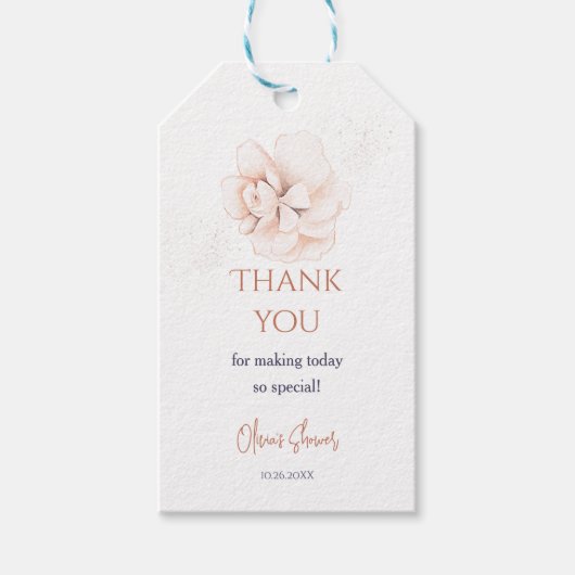 Soft Wildflowers Modern Baby Shower Invitation Cadeaulabel (Voorkant)