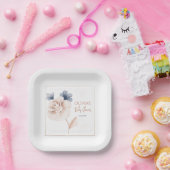 Soft Wildflowers Modern Baby Shower Papieren Bordje (Feest)