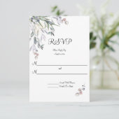 Soft Willows Lila, Scottish Heather, Wedding RSVP Kaartje (Staand voorkant)