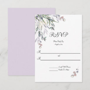 Soft Willows Lila, Scottish Heather, Wedding RSVP Kaartje