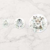 Soft Winter Arctic Animals Greenery Gold Wreate Confetti (Voorkanten)
