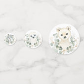 Soft Winter Arctic Animals Greenery Gold Wreate Confetti (Achterkanten)