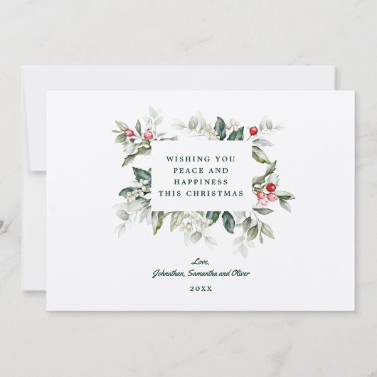 Soft Winter Berry-kerstkaart Kaart (Achterkant)