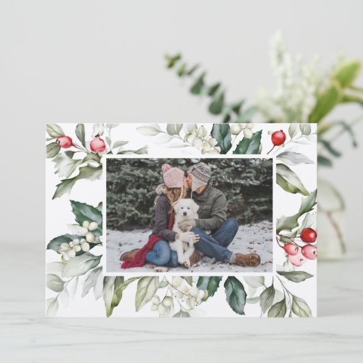 Soft Winter Berry-kerstkaart Kaart (Staand voorkant)