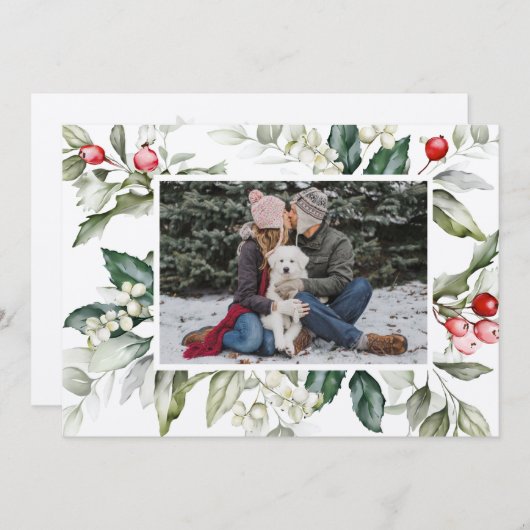 Soft Winter Berry-kerstkaart Kaart (Voorkant / Achterkant)