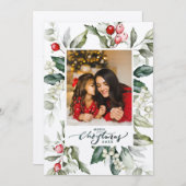 Soft Winter Berry-kerstkaart Kaart (Voorkant / Achterkant)